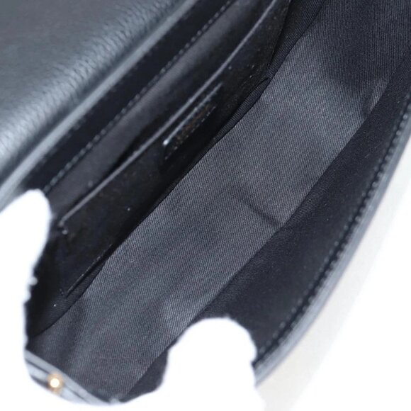 VERSACE Shoulder Bag Leather Black Gold Auth 118818A - Picture 3 of 13